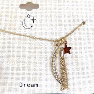 Gold Dream Rhinestone Charm Necklace